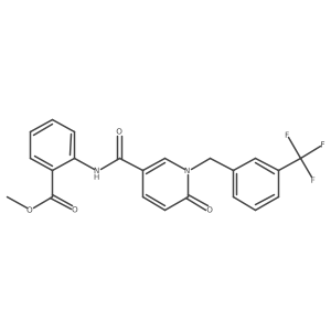Methyl 2-(6-oxo-1-(3-(trifluoromethyl)benzyl)-1,6-dihydropyridine-3-carboxamido)benzoate结构式