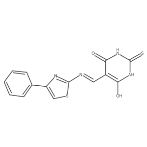 5-(((4-phenylthiazol-2-yl)amino)methylene)-2-thioxodihydropyrimidine-4,6(1H,5H)-dione Structure