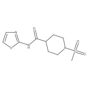 1-Methanesulfonyl-N-(1,3-thiazol-2-YL)piperidine-4-carboxamide结构式