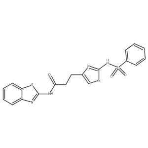 N-(benzo[d]thiazol-2-yl)-3-(2-(phenylsulfonamido)thiazol-4-yl)propanamide结构式