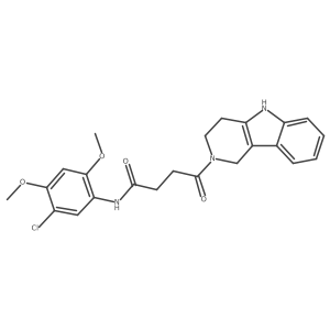 N-(5-chloro-2,4-dimethoxyphenyl)-4-oxo-4-(1,3,4,5-tetrahydro-2H-pyrido[4,3-b]indol-2-yl)butanamide结构式