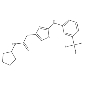 O=C(Cc1csc(Nc2cccc(C(F)(F)F)c2)n1)NC1CCCC1结构式