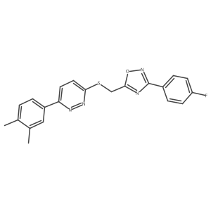 3-(3,4-Dimethylphenyl)-6-({[3-(4-fluorophenyl)-1,2,4-oxadiazol-5-yl]methyl}thio)pyridazine结构式