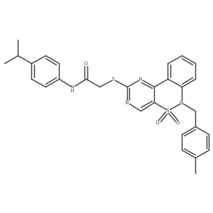 N-(4-isopropylphenyl)-2-((6-(4-methylbenzyl)-5,5-dioxido-6H-benzo[c]pyrimido[4,5-e][1,2]thiazin-2-yl)thio)acetamide结构式