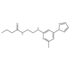 CCCC(=O)NCCNc1cc(-n2cccn2)nc(C)n1结构式
