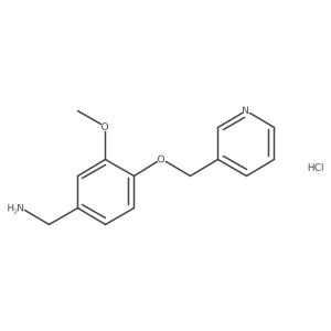 [3-Methoxy-4-(pyridin-3-ylmethoxy)phenyl]methanamine hydrochloride结构式