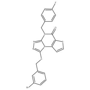 1-((3-bromobenzyl)thio)-4-(4-fluorobenzyl)thieno[2,3-e][1,2,4]triazolo[4,3-a]pyrimidin-5(4H)-one结构式