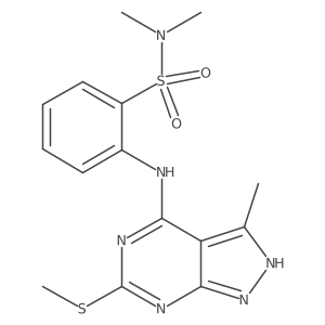N,N-Dimethyl-2-[[3-methyl-6-(methylthio)-1H-pyrazolo[3,4-d]pyrimidin-4-yl]amino]benzenesulfonamide Structure