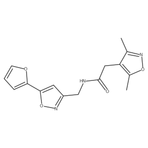 2-(3,5-dimethylisoxazol-4-yl)-N-((5-(furan-2-yl)isoxazol-3-yl)methyl)acetamide Structure