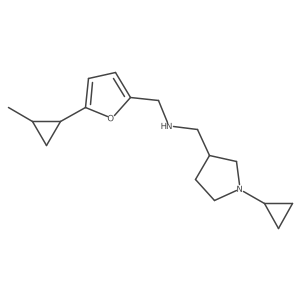 1-Cyclopropyl-N-[[5-(2-methylcyclopropyl)-2-furanyl]methyl]-3-pyrrolidinemethanamine结构式