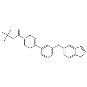 Tert-butyl 4-(6-((1H-indol-5-yl)oxy)pyrimidin-4-yl)-3,6-dihydropyridine-1(2h)-carboxylate结构式