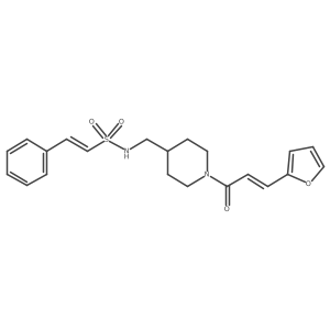 (E)-N-((1-((E)-3-(furan-2-yl)acryloyl)piperidin-4-yl)methyl)-2-phenylethenesulfonamide Structure