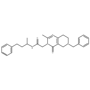 2-(6-benzyl-2-methyl-4-oxo-5,6,7,8-tetrahydropyrido[4,3-d]pyrimidin-3(4H)-yl)-N-(4-phenylbutan-2-yl)acetamide结构式