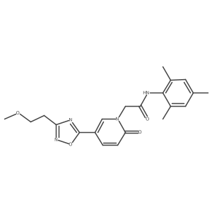 N-mesityl-2-(5-(3-(2-methoxyethyl)-1,2,4-oxadiazol-5-yl)-2-oxopyridin-1(2H)-yl)acetamide结构式