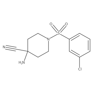 4-Amino-1-(3-chloro-benzenesulfonyl)-piperidine-4-carbonitrile结构式