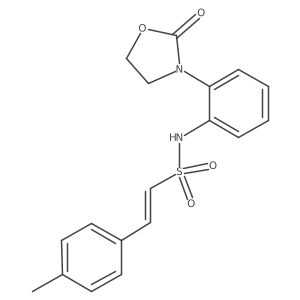(E)-2-(4-methylphenyl)-N-[2-(2-oxo-1,3-oxazolidin-3-yl)phenyl]ethenesulfonamide结构式
