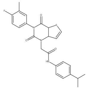 2-[3-(4-fluoro-3-methylphenyl)-2,4-dioxo-1H,2H,3H,4H-thieno[3,2-d]pyrimidin-1-yl]-N-[4-(propan-2-yl)phenyl]acetamide结构式