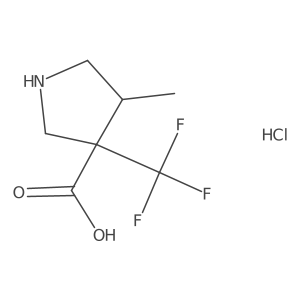 4-Methyl-3-(trifluoromethyl)pyrrolidine-3-carboxylic acid;hydrochloride Structure