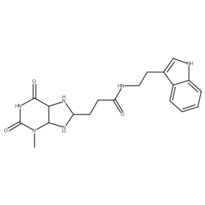 N-[2-(1H-indol-3-yl)ethyl]-3-(3-methyl-2,6-dioxo-5,7,8,9-tetrahydro-4H-purin-8-yl)propanamide结构式