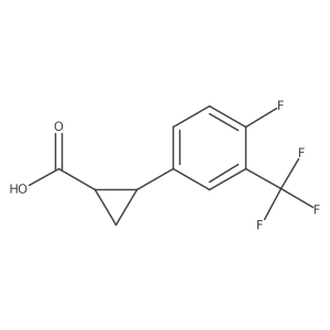 rac-(1R,2R)-2-[4-fluoro-3-(trifluoromethyl)phenyl]cyclopropane-1-carboxylic acid Structure