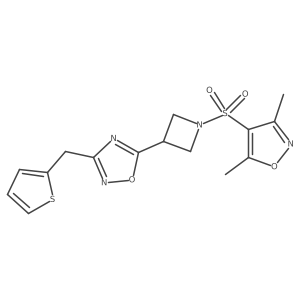 5-(1-((3,5-Dimethylisoxazol-4-yl)sulfonyl)azetidin-3-yl)-3-(thiophen-2-ylmethyl)-1,2,4-oxadiazole Structure