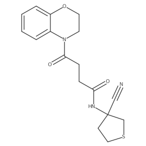 N-(3-cyanothiolan-3-yl)-4-(3,4-dihydro-2H-1,4-benzoxazin-4-yl)-4-oxobutanamide结构式