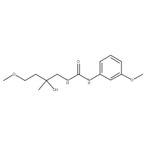 3-(2-Hydroxy-4-methoxy-2-methylbutyl)-1-(3-methoxyphenyl)urea结构式