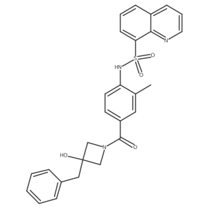 N-[4-[[3-Hydroxy-3-(phenylmethyl)-1-azetidinyl]carbonyl]-2-methylphenyl]-8-quinolinesulfonamide结构式
