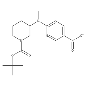 (S)-tert-butyl 3-(methyl(5-nitropyridin-2-yl)amino)piperidine-1-carboxylate结构式