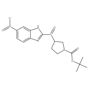 (R)-tert-butyl 3-((S)-(5-nitro-1H-benzo[d]imidazol-2-yl)sulfinyl)pyrrolidine-1-carboxylate Structure