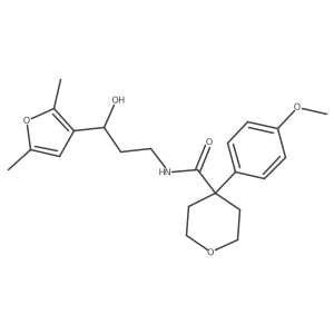 N-(3-(2,5-dimethylfuran-3-yl)-3-hydroxypropyl)-4-(4-methoxyphenyl)tetrahydro-2H-pyran-4-carboxamide Structure