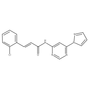 (E)-N-(6-(1H-pyrazol-1-yl)pyrimidin-4-yl)-3-(2-chlorophenyl)acrylamide Structure