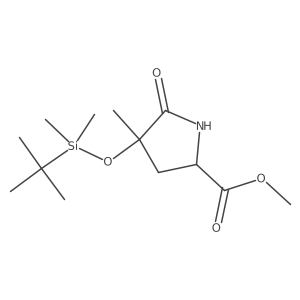 (2S)-methyl 4-(tert-butyldimethylsilyloxy)-4-methyl-5-oxopyrrolidine-2-carboxylate Structure