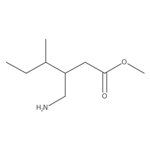 Methyl 3-(aminomethyl)-4-methylhexanoate结构式