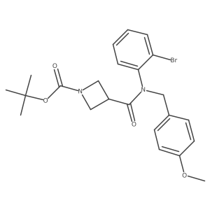 Tert-butyl 3-((2-bromophenyl)(4-methoxybenzyl)carbamoyl)azetidine-1-carboxylate Structure