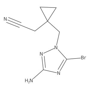 2-{1-[(3-amino-5-bromo-1H-1,2,4-triazol-1-yl)methyl]cyclopropyl}acetonitrile结构式
