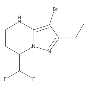 3-bromo-7-(difluoromethyl)-2-ethyl-4H,5H,6H,7H-pyrazolo[1,5-a]pyrimidine结构式