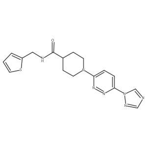 1-(6-(1H-1,2,4-triazol-1-yl)pyridazin-3-yl)-N-(thiophen-2-ylmethyl)piperidine-4-carboxamide结构式