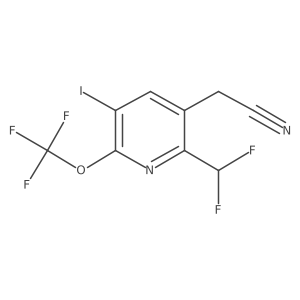 2-(Difluoromethyl)-5-iodo-6-(trifluoromethoxy)pyridine-3-acetonitrile结构式