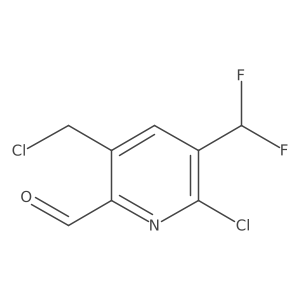 6-Chloro-3-(chloromethyl)-5-(difluoromethyl)picolinaldehyde结构式