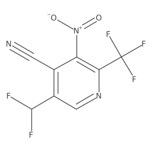 5-(Difluoromethyl)-3-nitro-2-(trifluoromethyl)isonicotinonitrile结构式