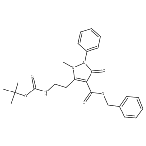 Benzyl 5-(2-((tert-butoxycarbonyl)amino)ethyl)-1-methyl-3-oxo-2-phenyl-2,3-dihydro-1H-pyrazole-4-carboxylate结构式