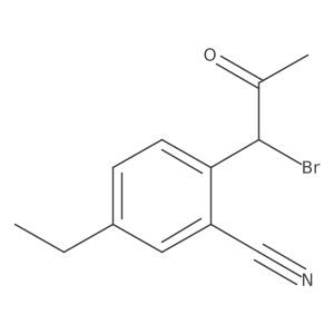 2-(1-Bromo-2-oxopropyl)-5-ethylbenzonitrile结构式