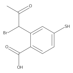 CC(=O)C(Br)c1cc(S)ccc1C(=O)O结构式