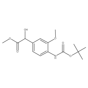 Methyl 2-(4-{[(tert-butoxy)carbonyl]amino}-3-methoxyphenyl)-2-hydroxyacetate结构式