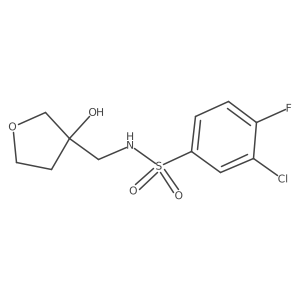 3-chloro-4-fluoro-N-((3-hydroxytetrahydrofuran-3-yl)methyl)benzenesulfonamide Structure