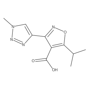 3-(1-methyl-1H-1,2,3-triazol-4-yl)-5-(propan-2-yl)-1,2-oxazole-4-carboxylic acid结构式