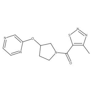 (4-Methyl-1,2,3-thiadiazol-5-yl)(3-(pyrazin-2-yloxy)pyrrolidin-1-yl)methanone Structure