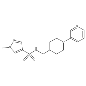 1-methyl-N-((1-(pyridin-3-yl)piperidin-4-yl)methyl)-1H-pyrazole-4-sulfonamide结构式