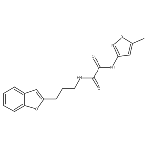 N1-(3-(benzofuran-2-yl)propyl)-N2-(5-methylisoxazol-3-yl)oxalamide结构式